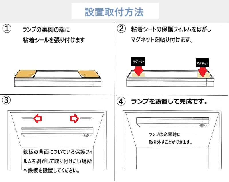 LEDライト ナイトライト 照明 USB充電 モーションセンサーライト 持ち運びできるLEDライト