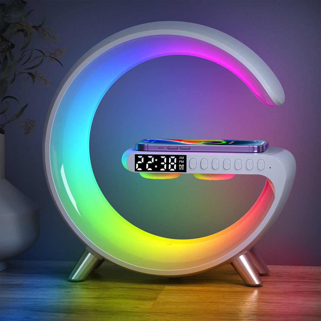 LED 多機能ワイヤレス充電器 ライト目覚まし時計スピーカー