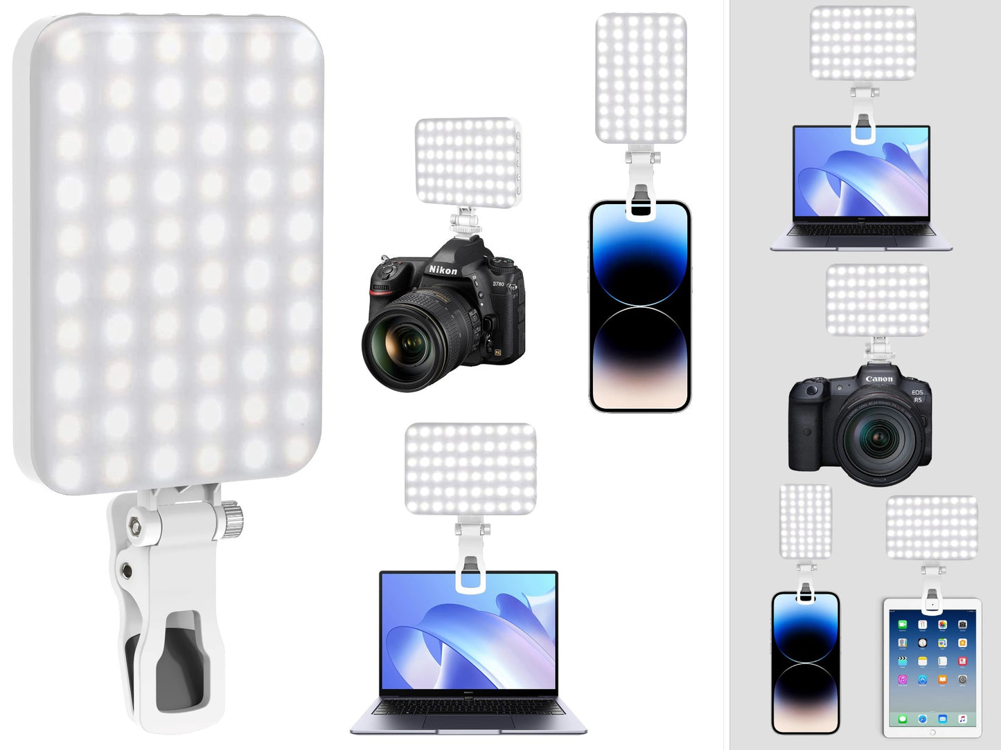 LEDポータブルライト スマホ 自撮りライト クリップライト