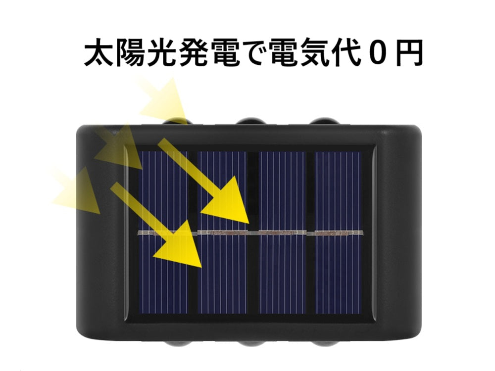 6LEDソーラーライト 2個セット ミニ 手のひらサイズ 屋外ウォールランプ 庭 キャンプ 装飾用 DIY