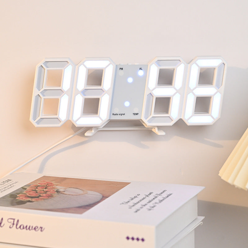 3D LED ライト デジタル目覚まし時計 壁時計 時間 日付 温度 家庭用 ホーム インテリア 数字時計