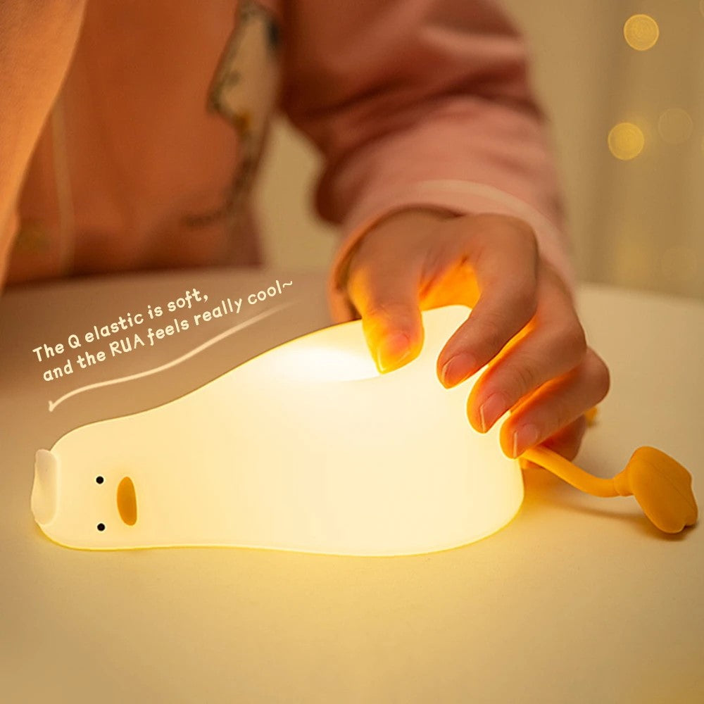 LED ナイトランプ かわいいランプ、シリコン調光可能、子供 授乳用 充電式 ベッド ランプ タッチランプ アヒル ひよこ カピバラ