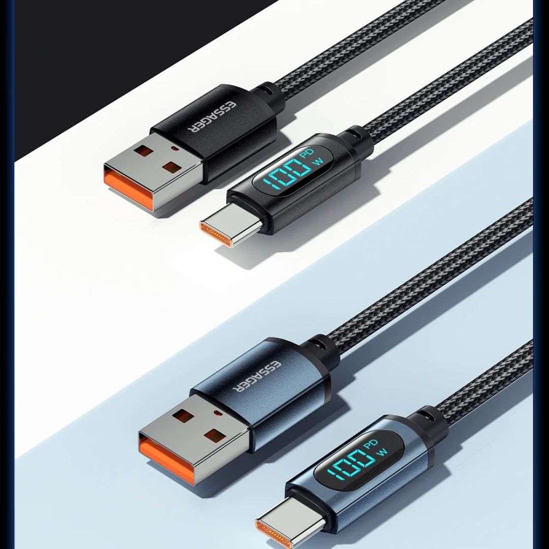ケーブル100W USB Type-C 充電 ディスプレイ付き 急速充電ケーブル