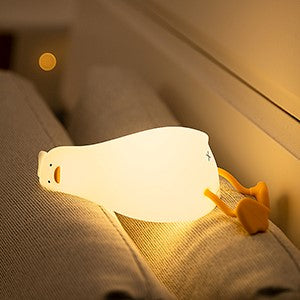 LED ナイトランプ かわいいアヒルランプ、シリコン調光可能、子供 授乳用 充電式 ベッド ランプ タッチランプ