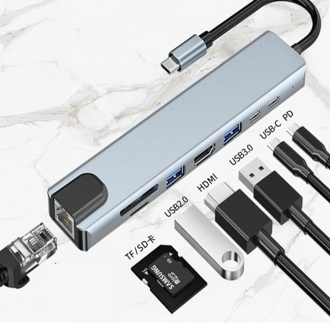 USB CハブUSB 8 in 1タイプc 3 1 ~ 4k hdtvハブアダプターsd tf rj45カードリーダーpd急速充電macbookノートブックコンピュータ用