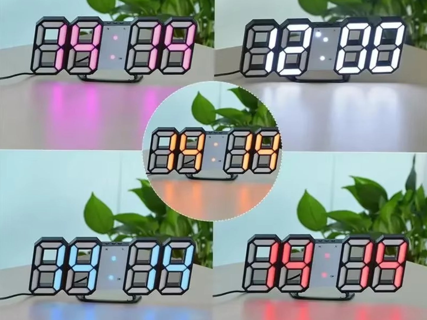 3D LED ライト デジタル目覚まし時計 壁時計 時間 日付 温度 家庭用 ホーム インテリア 数字時計