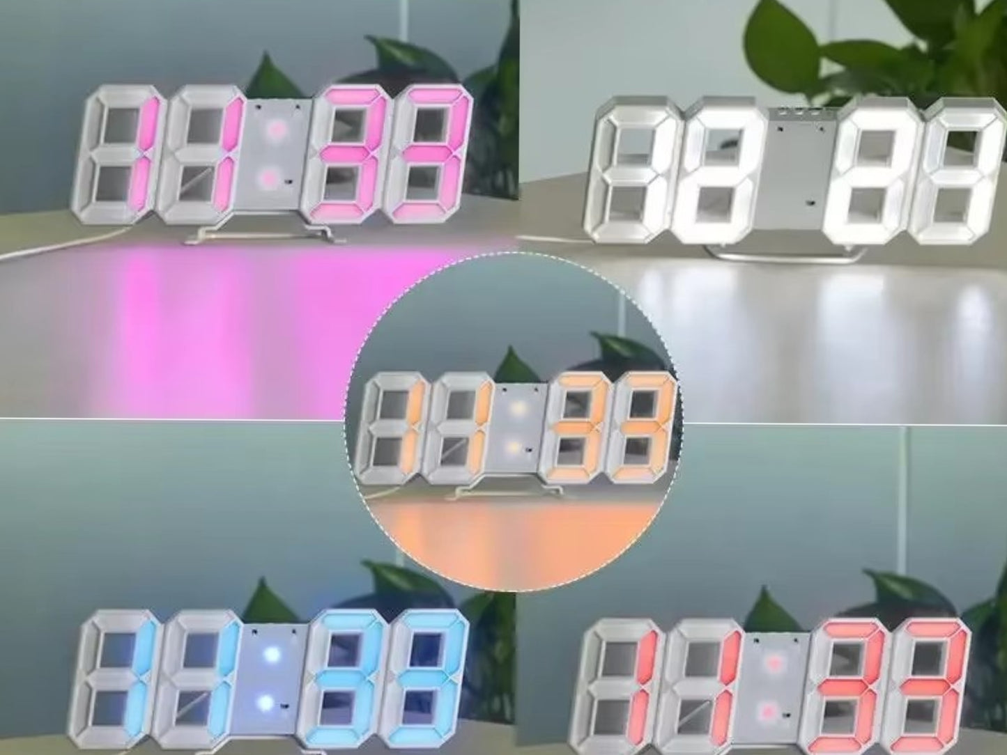 3D LED ライト デジタル目覚まし時計 壁時計 時間 日付 温度 家庭用 ホーム インテリア 数字時計