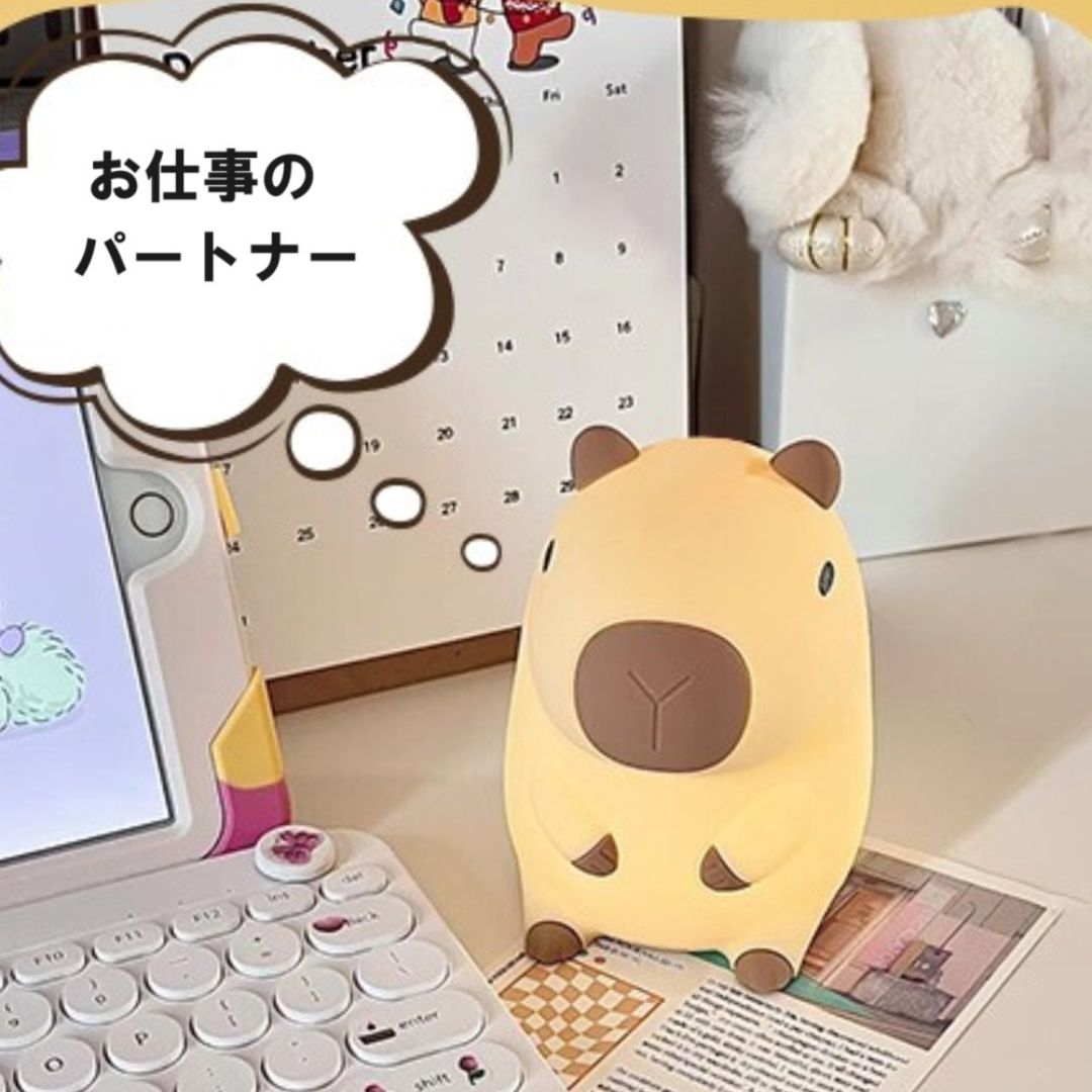 LED ナイトランプ かわいいランプ、シリコン調光可能、子供 授乳用 充電式 ベッド ランプ タッチランプ アヒル ひよこ カピバラ