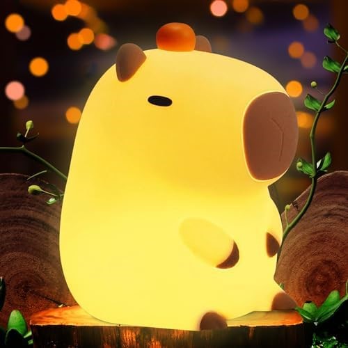 LED ナイトランプ かわいいランプ、シリコン調光可能、子供 授乳用 充電式 ベッド ランプ タッチランプ アヒル ひよこ カピバラ
