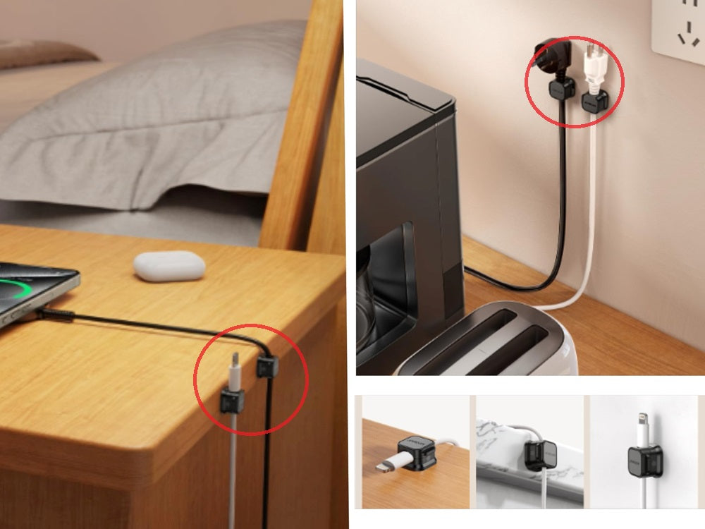 ケーブルクリップ 6パック 磁気ケーブルクリップ 充電に便利 6カラー