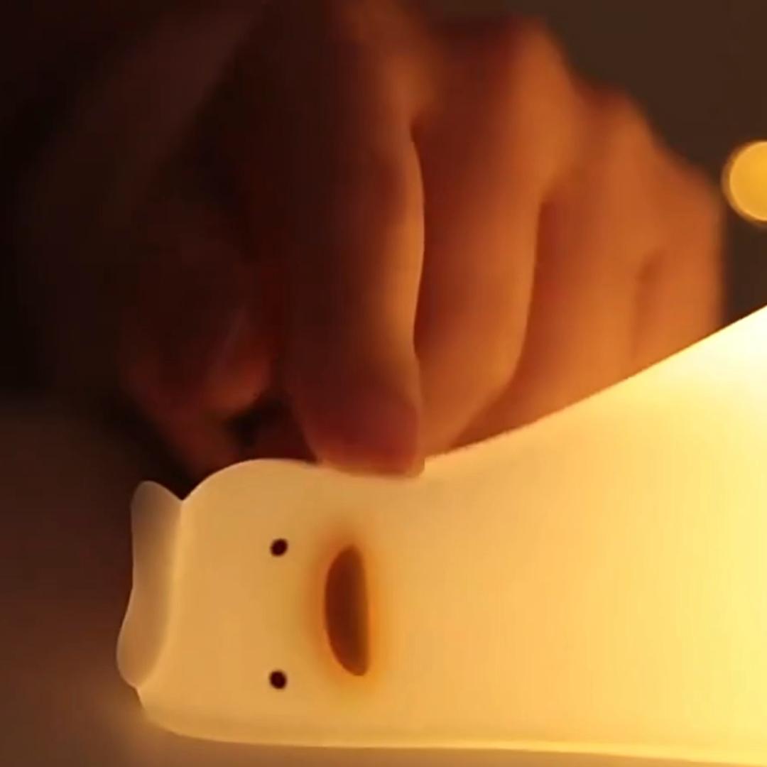 LED ナイトランプ かわいいアヒルランプ、シリコン調光可能、子供 授乳用 充電式 ベッド ランプ タッチランプ