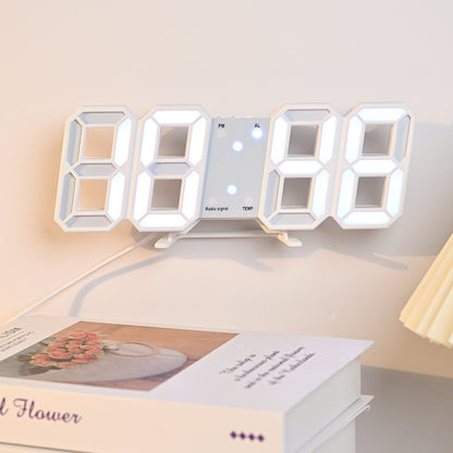 3D LED ライト　デジタル目覚まし時計　壁時計　時間　日付　温度　家庭用 ホーム　インテリア 数字時計
