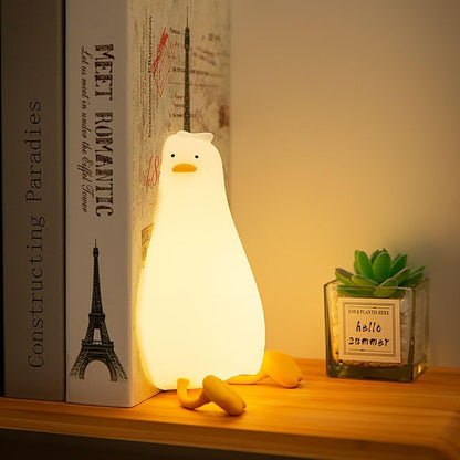 LED ナイトランプ かわいいアヒルランプ、シリコン調光可能、子供 授乳用 充電式 ベッド ランプ タッチランプ
