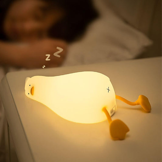 LED ナイトライト かわいいアヒルランプ　シリコン調光可能　子供 授乳用 充電式 ベッド ランプ タッチライトナイトランプ　