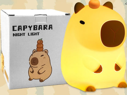 LED ナイトランプ かわいいランプ、シリコン調光可能、子供 授乳用 充電式 ベッド ランプ タッチランプ　アヒル　ひよこ　カピバラ