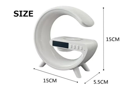 iphone/android対応 QI 充電器 多機能 スピーカー　目覚まし時計　5in1　ライト
