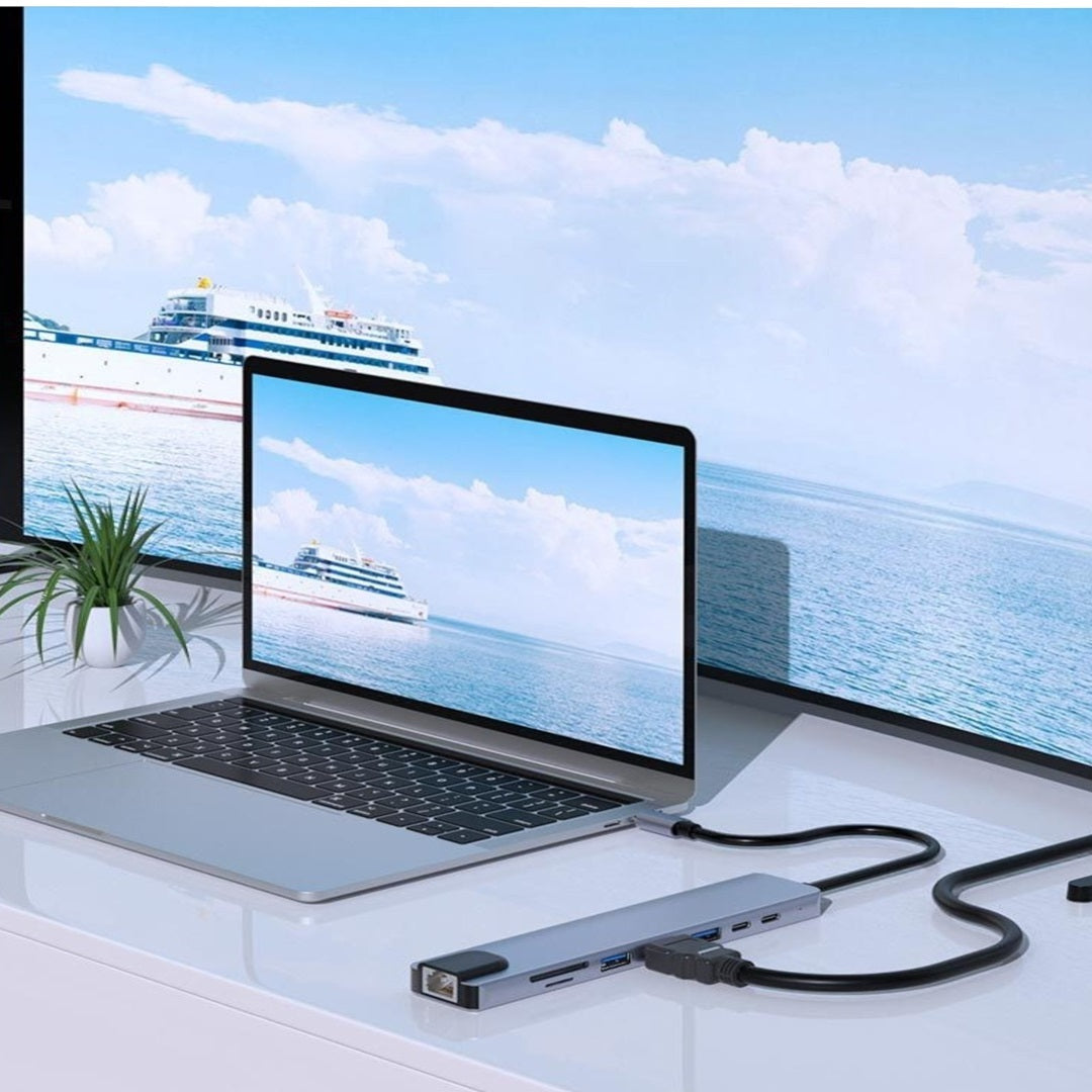 USB CハブUSB 8 in 1タイプc 3 1 ~ 4k hdtvハブアダプターsd tf rj45カードリーダーpd急速充電macbookノートブックコンピュータ用