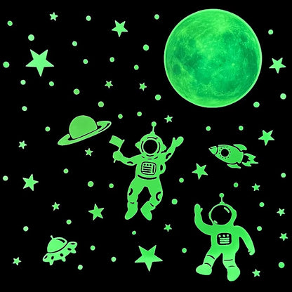 夜に発光 月と星のステッカー 透明な壁のステッカー 家の装飾 夜に輝く 子供部屋  寝室
