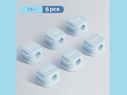 ケーブルクリップ 6パック 磁気ケーブルクリップ 充電に便利 6カラー