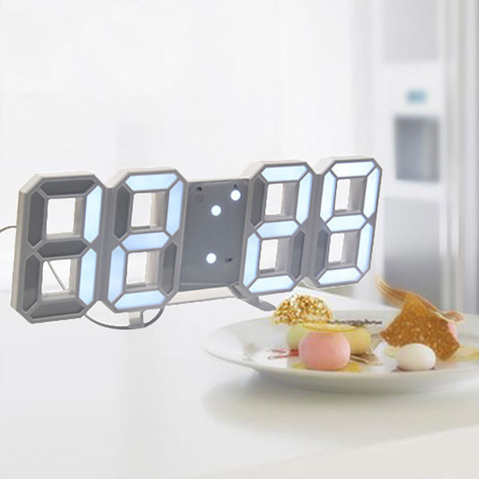 3D LED ライト　デジタル目覚まし時計　壁時計　時間　日付　温度　家庭用　インテリア